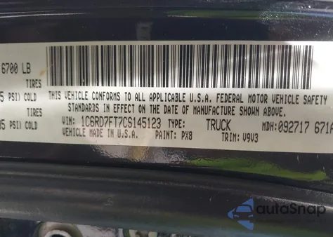 2012 Ram 1500 St from USA, damaged, VIN 1C6RD7FT7CS145123